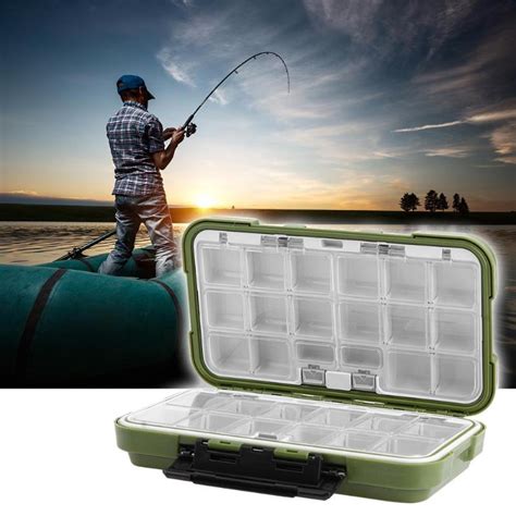 fishing tackle boxes  double layer  compartments lure fishing box minnows bait fly fishing