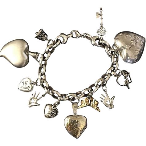 milor italy sterling heart charm bracelet   wwwrubylanecom atrubylanecom