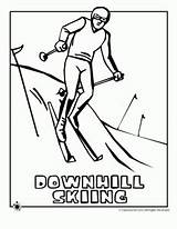 Downhill Skiing Curling Olympische Winterspelen Kleurplaten Slee Ambachtelijke Ambacht Verjaardagsfeestjes Schoolprojecten Jump sketch template