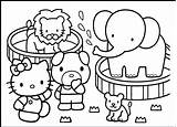 Zoo Coloring Animals Pages Kitty Hello Kids sketch template