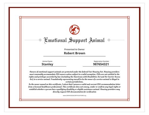 printable blank emotional support animal certificate