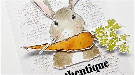 tuto aquarelle carte lapin de pâques et carotte