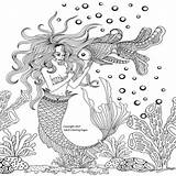 Aquatic Mermaid sketch template