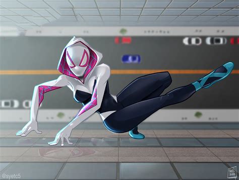 spider gwen in city buliding hd superheroes 4k wallpapers images