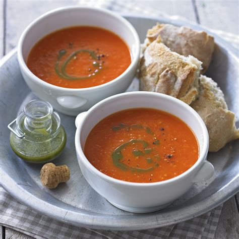 Tomato Soup With Basil Oil Woman And Home
