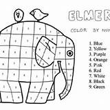 Elmer Elephants Olifanten Numbers Kleuterschool Nummers sketch template