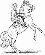 Horse Caballo Jinete Caballos Rearing Horseback Rider Colouring Pferde Printable Ausmalbilder Doma Bridle Cowboy Cheval Cowgirl sketch template
