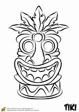 Tiki Coloring Pages Coloriage Totem Hawaiian Head Printable Masque Drawing Faces Masks Hut Template Rigolo Hawaii Pole Hugolescargot Luau Hawaïen sketch template