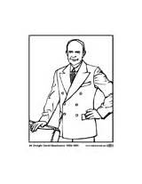 Coloring Dwight Eisenhower sketch template