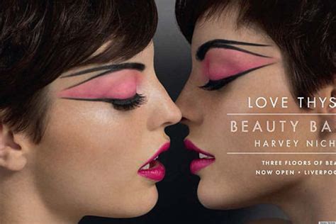 harvey nichols lesbian kiss ads receive complaints avoid ban photos