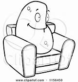 Couch Potato Lazy Clipart Cartoon Coloring Chair Vector Thoman Cory Outlined 2021 Illustration sketch template