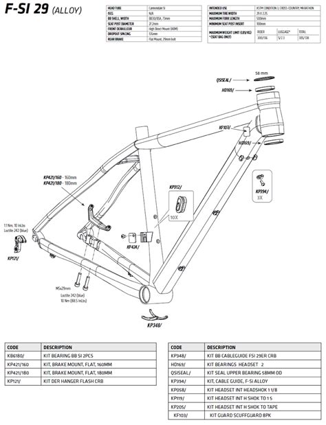 cannondale   alloy parts list  exploded diagram cannondalesparescom