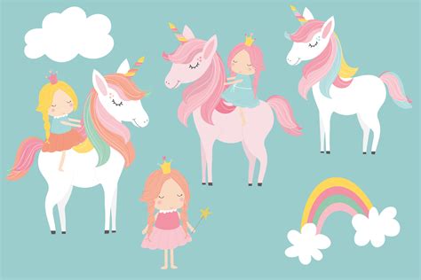 Princess And Unicorn Clipart 252955 Illustrations