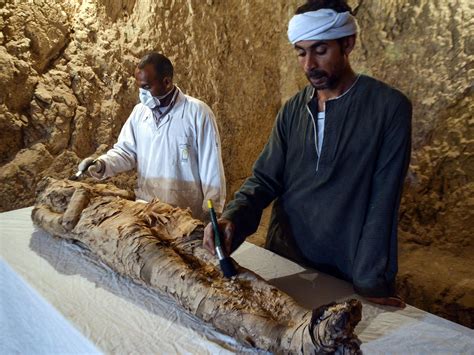 egyptian mummy and ancient treasures in near perfect condition
