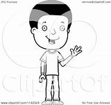 Waving Adolescent Teenage Friendly Boy Clipart Cartoon Cory Thoman Outlined Coloring Vector 2021 sketch template