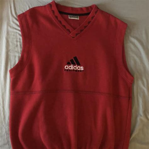 red adidas equipment sweater vest size extra large depop