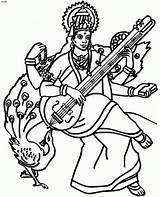 Goddess Saraswati Parvati Ganesha Coloringhome sketch template