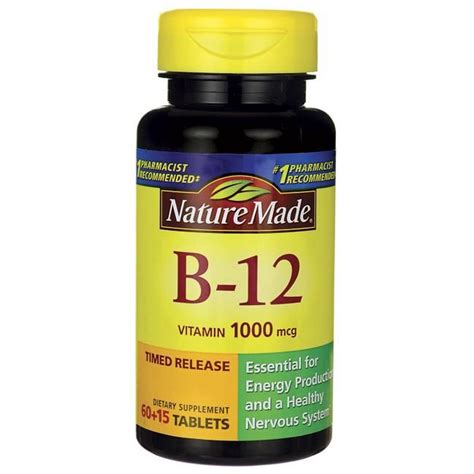 Nature Made Vitamin B 12 Timed Release 1 000 Mcg 75 Tabs B