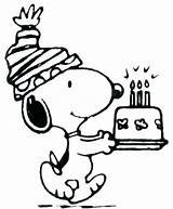 Snoopy Birthday Pages Coloring Getcolorings Color Printable sketch template