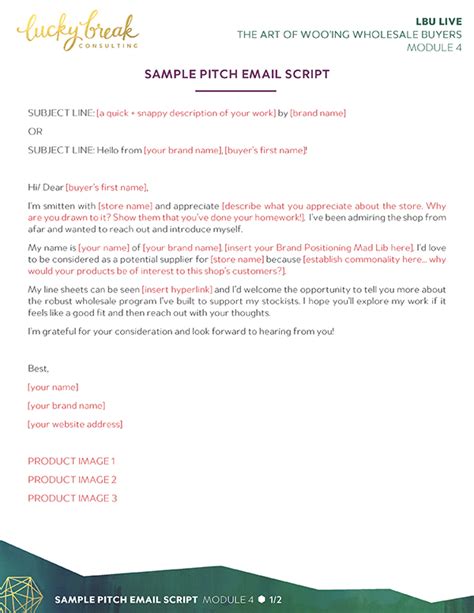 pitch  shops  email  sample pitch email script
