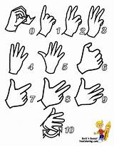 Sign Language British Numbers Chart Coloring Worksheet Bsl Signing Yescoloring Boss Big sketch template
