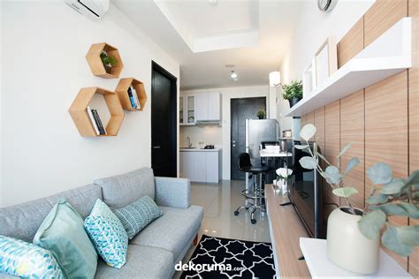 apartemen   furnitur kayu  konsep minimalis living room design small spaces small