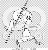 Javelin Throwing Track Field Illustration Cartoon Girl Lineart Outline Royalty Clipart Vector Toonaday sketch template