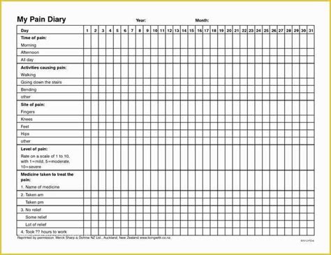 Headache Diary Template Free Of 8 Best Migraine Diary Images On