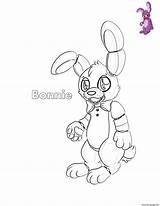 Coloring Bonnie Pages Cute Sheet Fnaf Sheets Naf Nights Five Freddy Template Nightmare Drawing sketch template