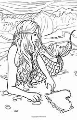 Coloring Pages Mystical Mermaid Fairy Adult Elf Myth Mermaids Printables Selina Fenech Kids Artist Cloudfront Fantasy sketch template