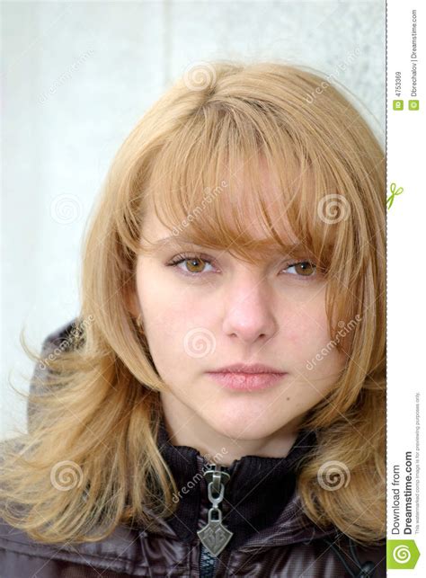 Beauty With Light Brown Hair Stock Image Image Of Jacket