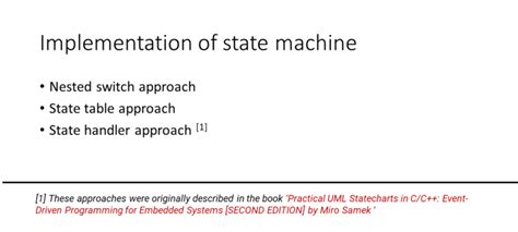 approach  implement state machine uml state machines