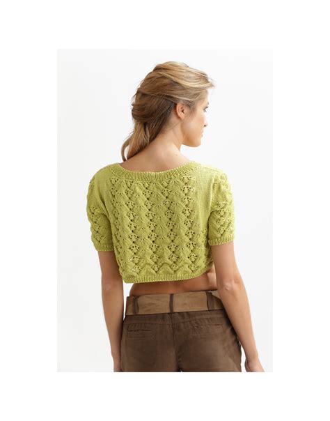 lacy summer crop top  knitting pattern knitting bee