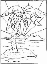 Ilha Islas Ilhas Colorear Paisajes Colorat Insule Coucher Ile Palmeras Desenho Como Desene Coqueiro Paradis Fisa Deserte Coloriages Desertas Iles sketch template