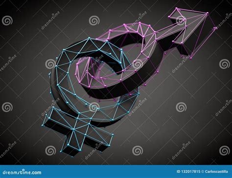 3d Illustration Of Symbols And Icons Of Male And Female Sex Isolated