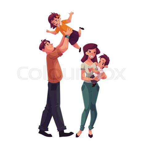 father mother daughter and son stock vector colourbox
