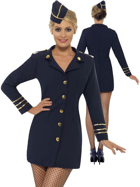 ladies air hostess costume stewardess cabin crew fancy dress uniform