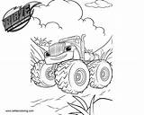 Crusher Blaze Coloring Monster Pages Truck Machines Template sketch template