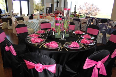 pink black table setup graduation party ideas pinterest