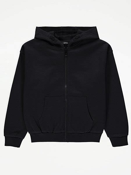 black zip  hoodie kids george  asda