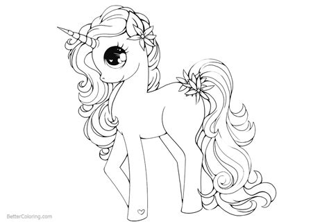 unicorn coloring pages   pony style  printable coloring pages