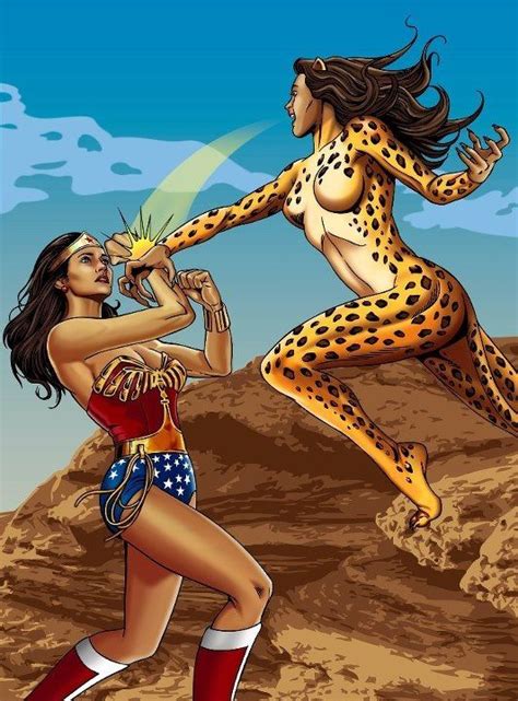 wonder woman vs cheetah amazing art and love that lynda carter s likeness was used