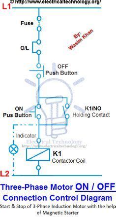 control    phase motor   dol starter electrical circuit diagram electrical