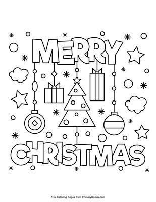 merry christmas coloring page  printable   primarygames