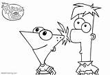 Ferb Phineas Coloring Pages Lineart Kids Printable sketch template