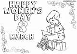 Coloring Pages International Women Womens Happy Printable March 8th Template Print sketch template