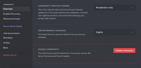 Enabling Your Community Server Discord
