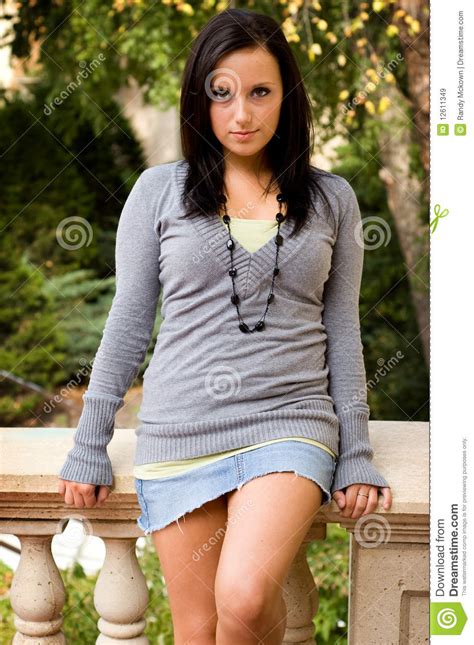 Beautiful Brunette On The Balcony Royalty Free Stock
