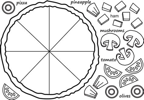 pizza fractions    pizza pizza coloring page