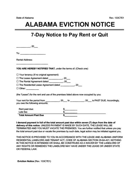 printable blank eviction notice  fill  printable fillable